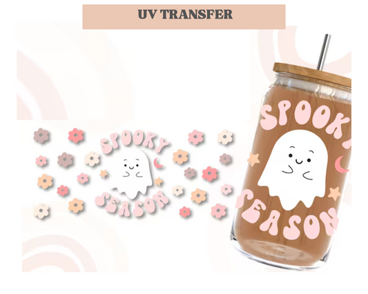 Halloween Spooky Ghost | 16 oz. Cup Wrap UV Transfer