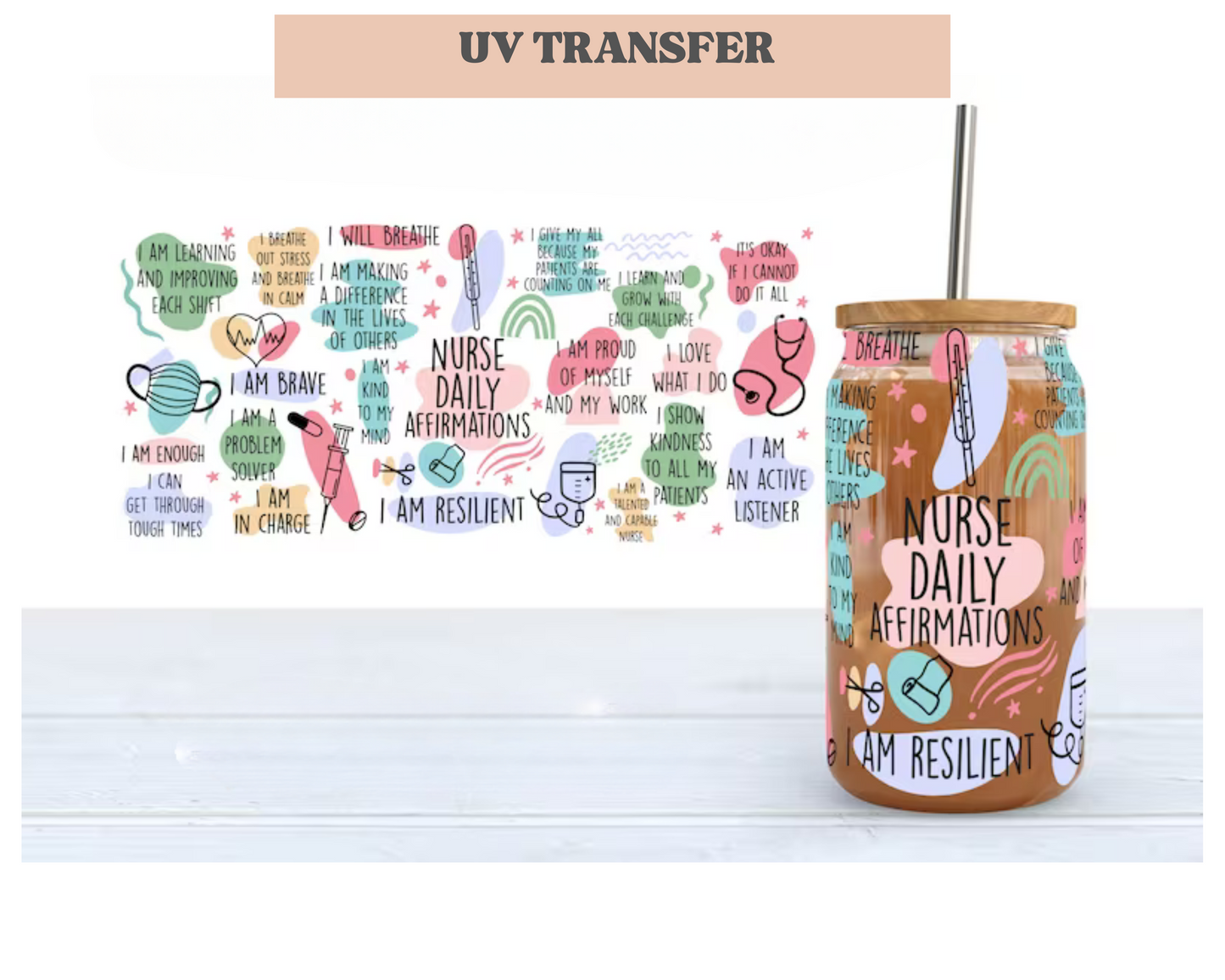 Nurse Daily Information  | 16 oz. Cup Wrap UV Transfer