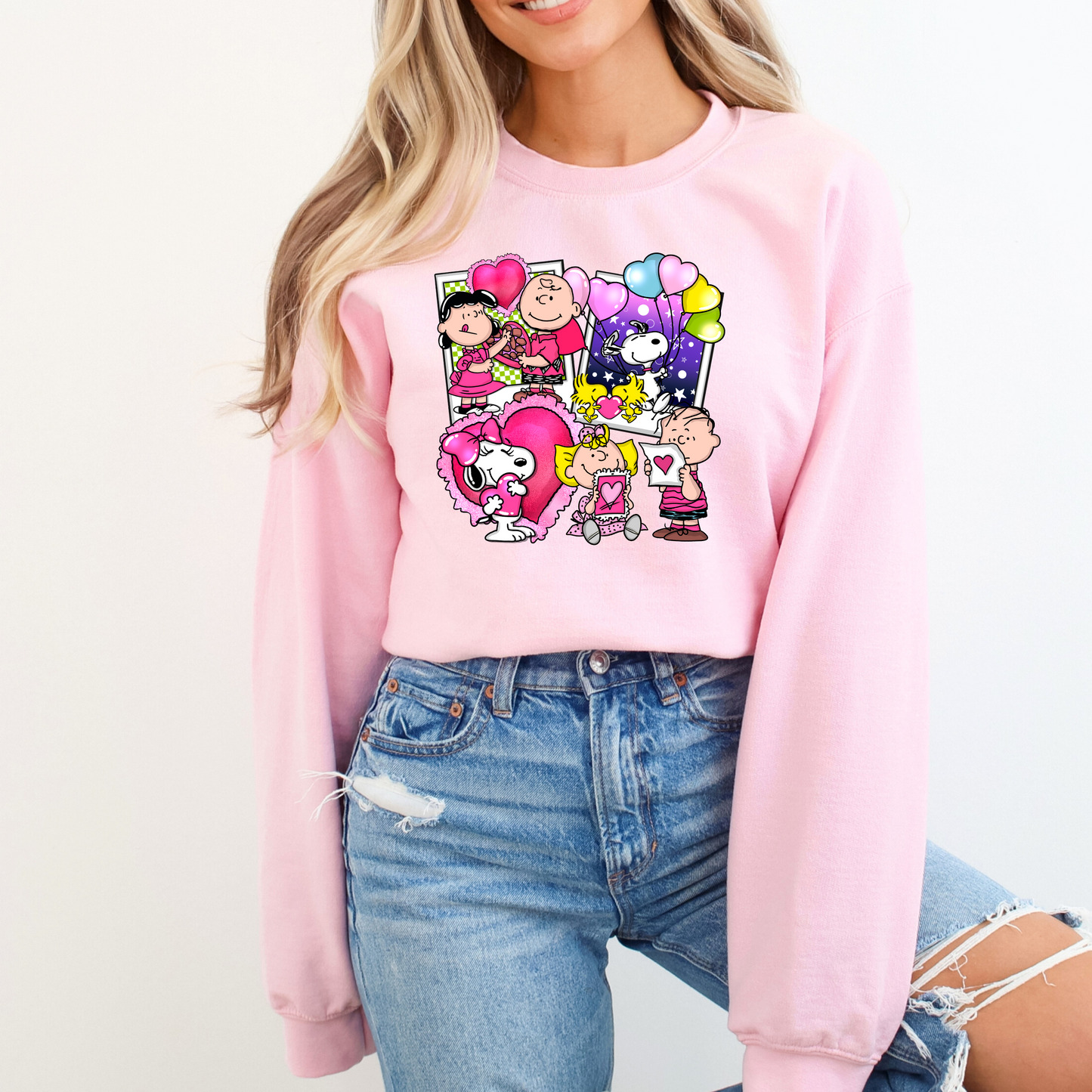 Snoopy,Valentine Crewneck  Sweater