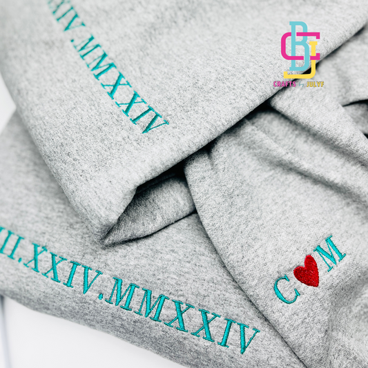 Custom Roman Numeral (Anniversary,Wedding)  Embroidered Sweater