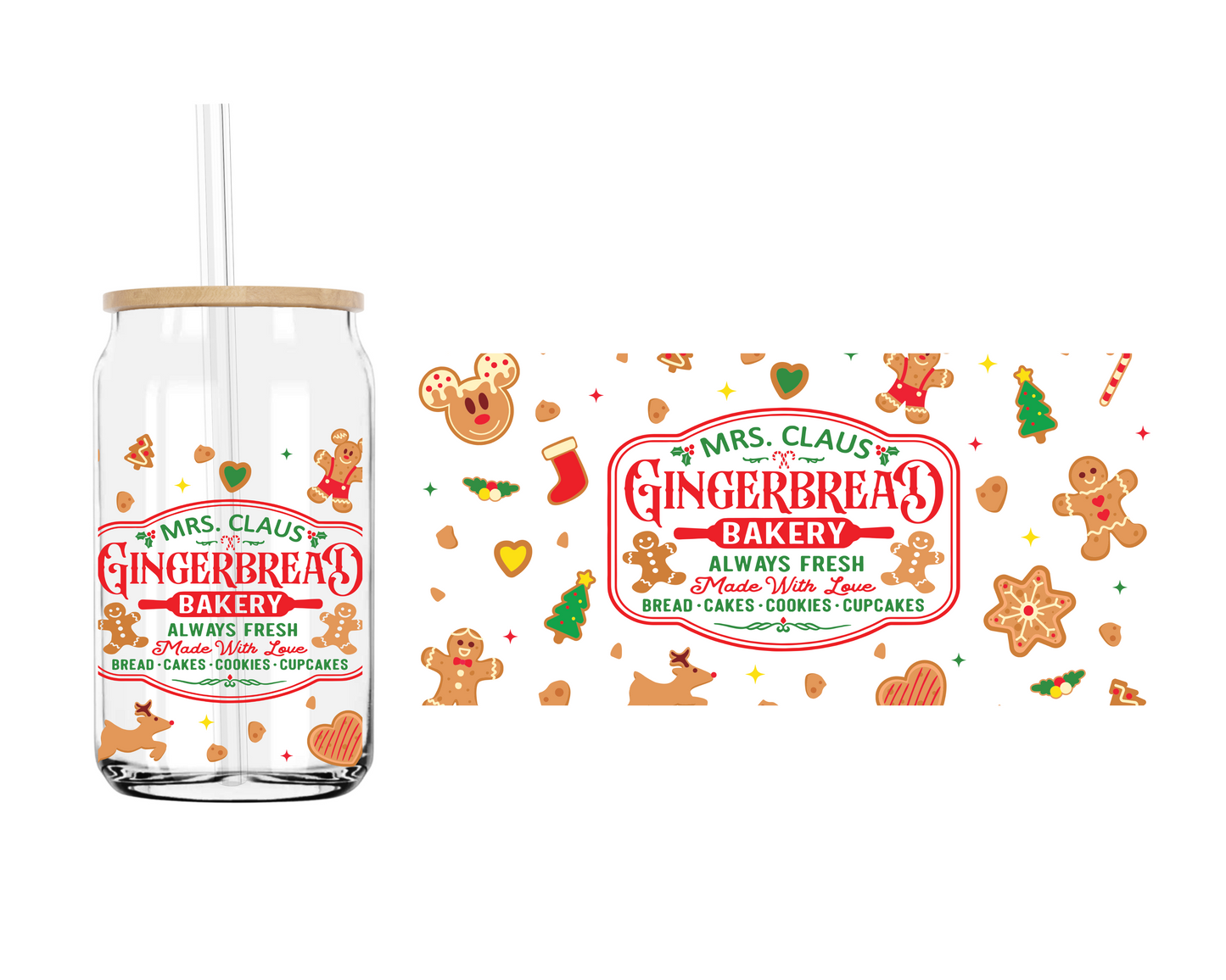 Gingerbread Bakery | 16 oz. Cup Wrap UV Transfer