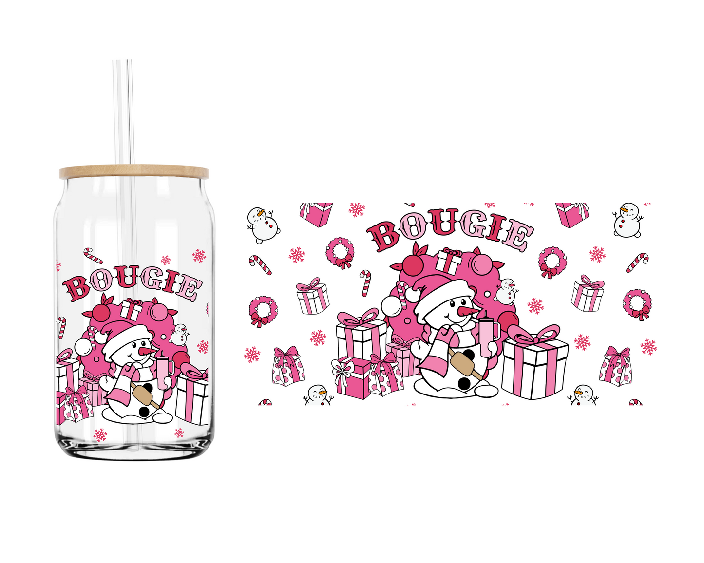 Bougie-Pink | 16 oz. Cup Wrap UV Transfer