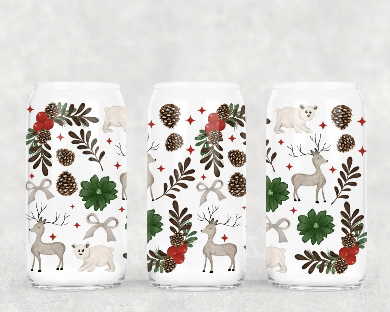 Christmas things 16oz Glass Wrap UV Transfer