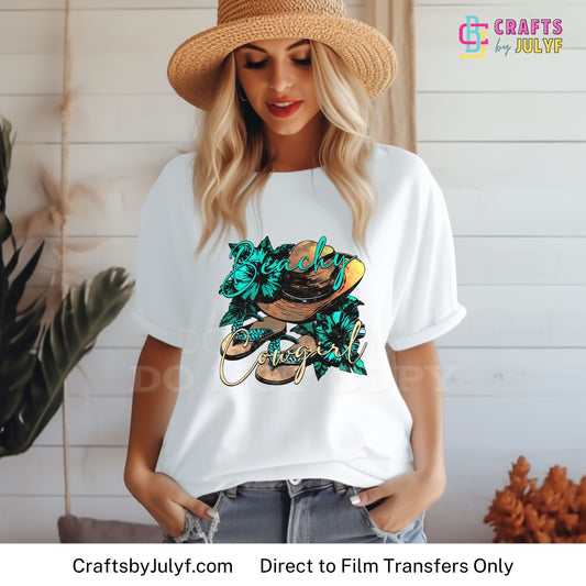 Beachy Cowgirl - Direct to Film Transfer