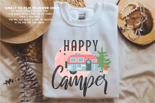 Happy Camper DTF transfer