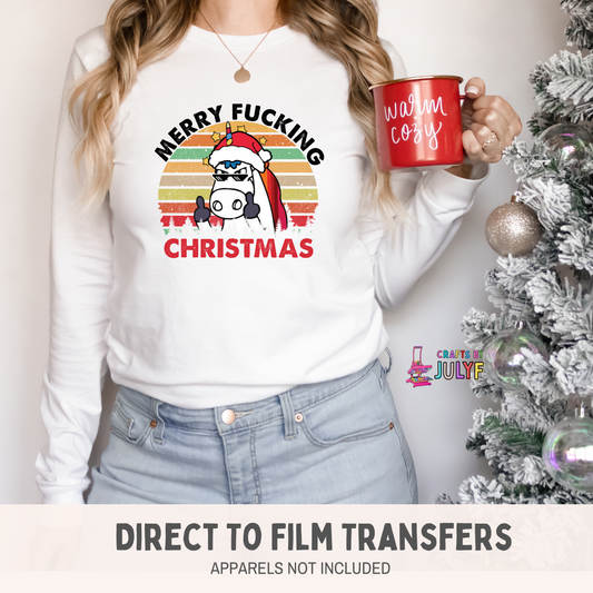 Merry F Christmas DTF Transfers