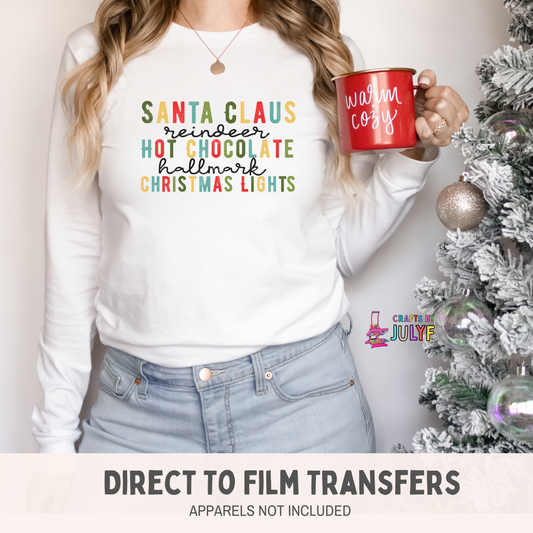 Santa Claus Reindeer DTF Transfers