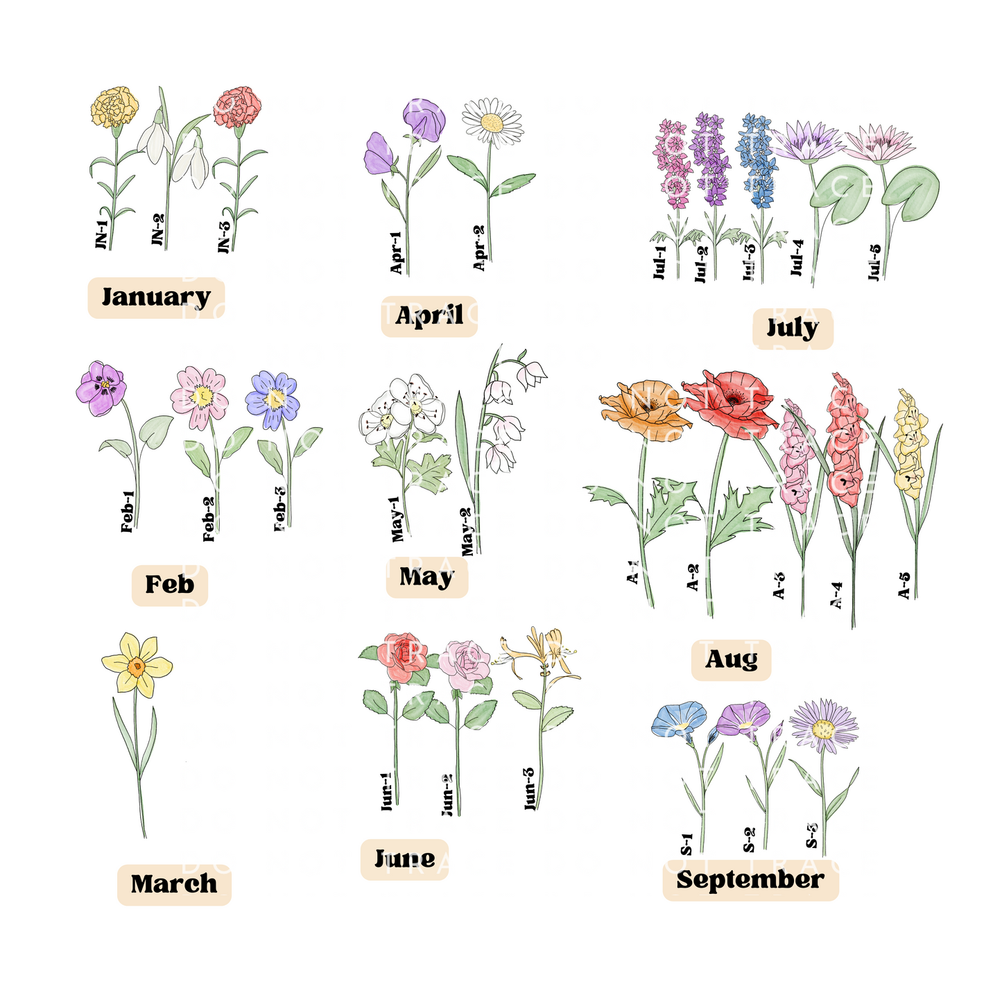 Custom Birth Flowers-DTF Transfers – Crafts by Julyf